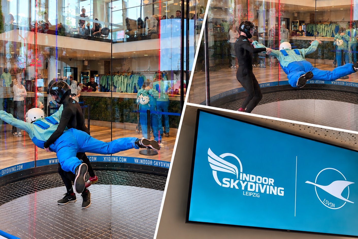 Indoor-Skydiving-Collage in Leipzig